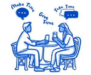 Couple talking TAKING TIME mental health chat